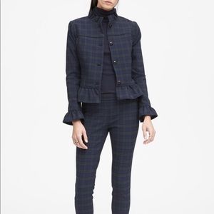 Banana republic tartan ruffle jacket